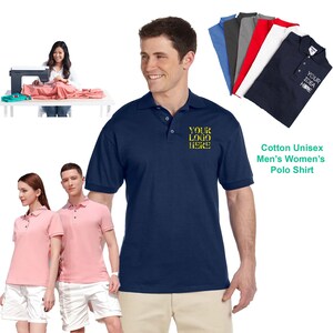 Embroidery on Golf Shirt, Custom Christmas Gift Idea, High-Quality Cotton Polo for Men and Women.