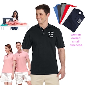COMPANY Custom Embroidered Polo Shirt Personalized with Your Text or Logo Embroidery Service Available