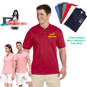 Customized Golf Shirt, High-Quality Cotton Polo for Men and Women, Embroidered Logo.