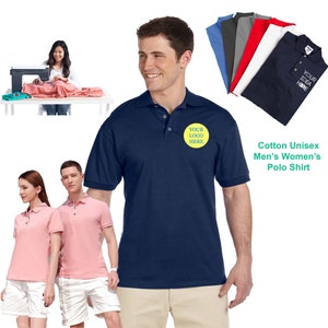 Custom Text Logo Embroidered Polo Shirts Performance Cotton Polo Shirts High Quality Stitching Birthday Gift