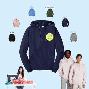 Personalized Cotton Hoodie Design Your Own Logo Custom Embroidered For Mens Womens