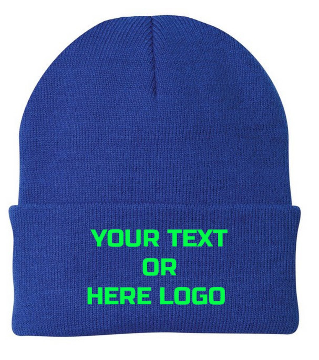 YOUR TEXT HERE Beanie Embroidery Design Your Own Beanies Etsy