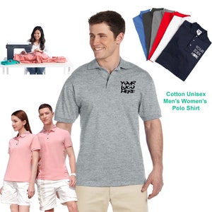 CUSTOM Made PERSONALIZED 100% Cotton Needle Stitched Embroidered Custom POLO Sport Shirt Soft Texture