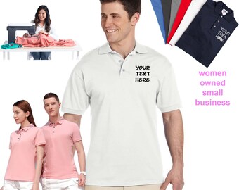 Embroidered Cotton Piqué Polo Shirt – Personalized Unisex Workwear