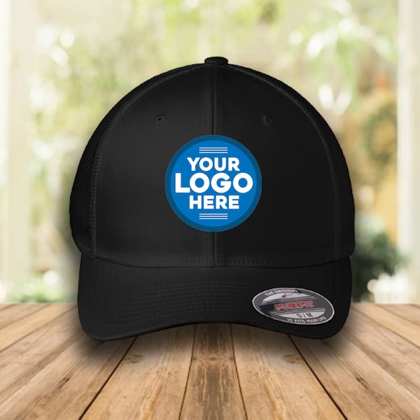 Chapeaux brodés personnalisés Flexfit Ajoutez votre logo Créez votre propre casquette Mesh Trucker Fitted Hat
