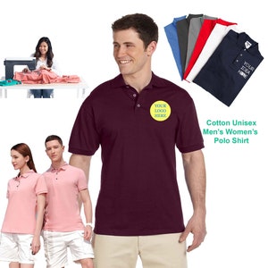 COSTOMPOLO39 COTTON PERFORMANCE POLO Unisex Fit Women and Men Custom Polo Shirt Personalized Uniform Monogram College