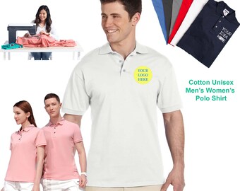 Embroidered Cotton Piqué Polo Shirt – Personalized Unisex Workwear