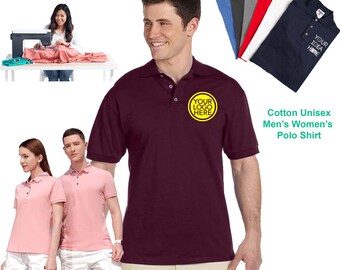 Embroidered Cotton Piqué Polo Shirt – Personalized Unisex Workwear