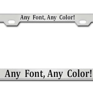License Plate Frame, Chrome Stainless Steel Personalized Border | All-Weather, Universal Fit (Cars Trucks SUVs)