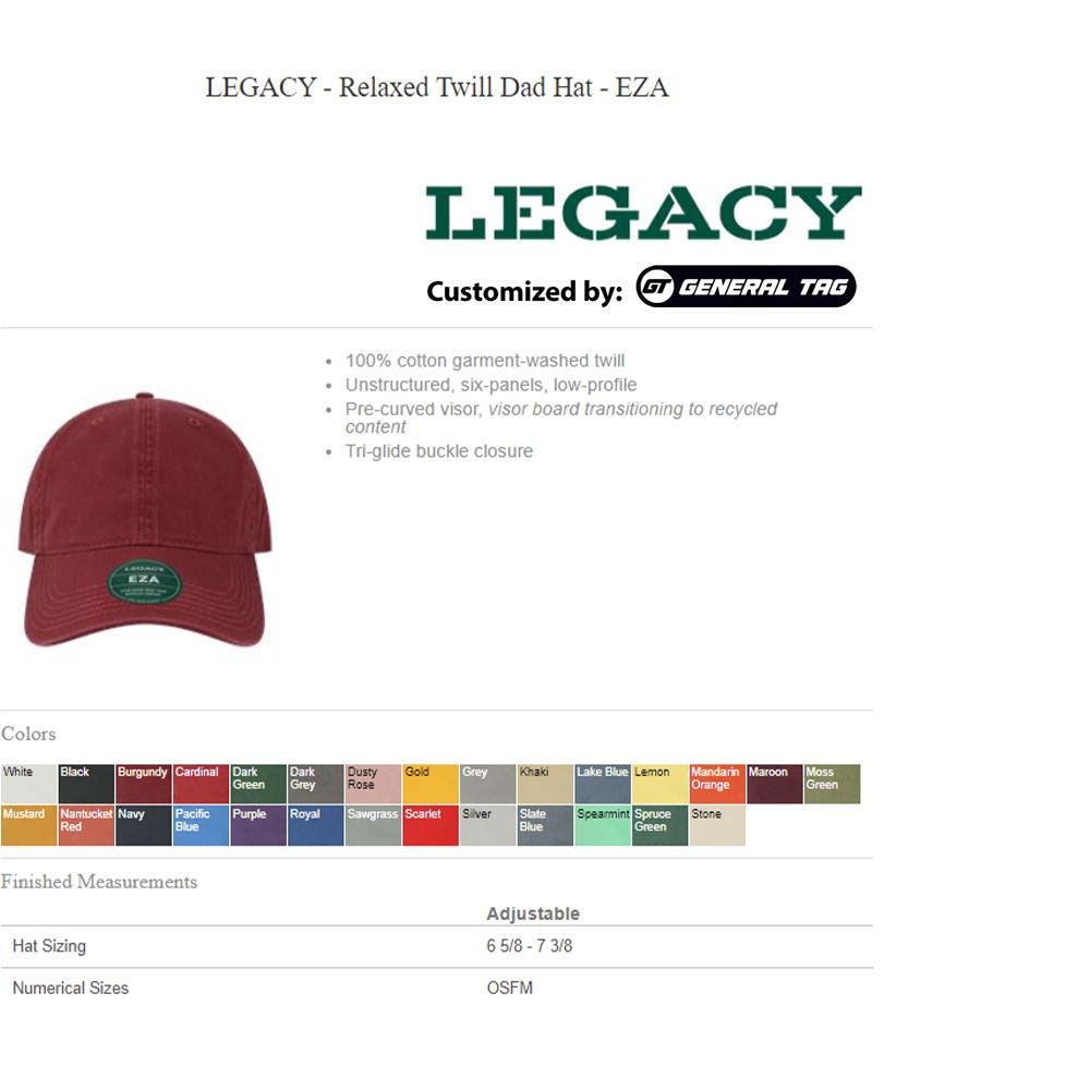 Legacy Relaxed Twill Dad Hat - Adjustable Low-Profile Baseball Cap, 100% Cotton, Pre-Curved Visor, One Size Fits Most - View #8