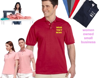 Embroidered Cotton Piqué Polo Shirt – Personalized Unisex Workwear
