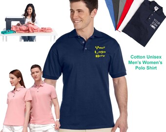 Embroidered Cotton Polo Shirt – Personalized Unisex Workwear