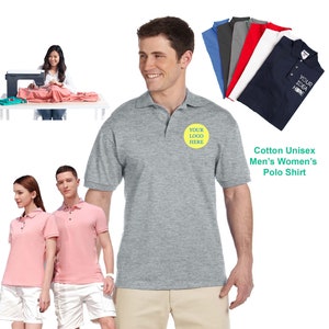 HIGH QUALITY Your Own Custom Logo or Text Embroidery Cotton Polo Shirts Artwork Design Logo Text Customizable