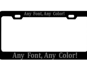 Custom Personalized License Plate Frames With Your Car Logo PREMIUM QUALITY  Text Customized Design Funny Metal Car Accessories  Holder