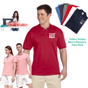 COTTON POLO CUSTOM Logo or Text Embroidered Shirts Fit Structure Chrsitmas Gift For Mens Womens