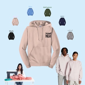 Bestickter Hoodie für Sohn und Frau HOODIE Personalisierte Stickdatei Text oder Logo