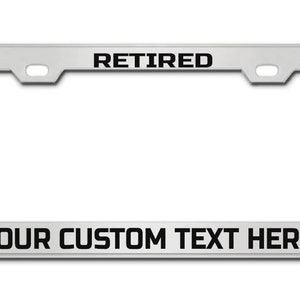 Quadro personalizado aposentado da placa de licença personalizado seu próprio suporte da placa de licença da mensagem de texto, suporte da etiqueta da placa traseira dianteira do carro automático