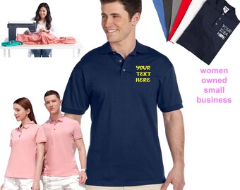 Embroidered Cotton Piqué Polo Shirt – Personalized Unisex Workwear