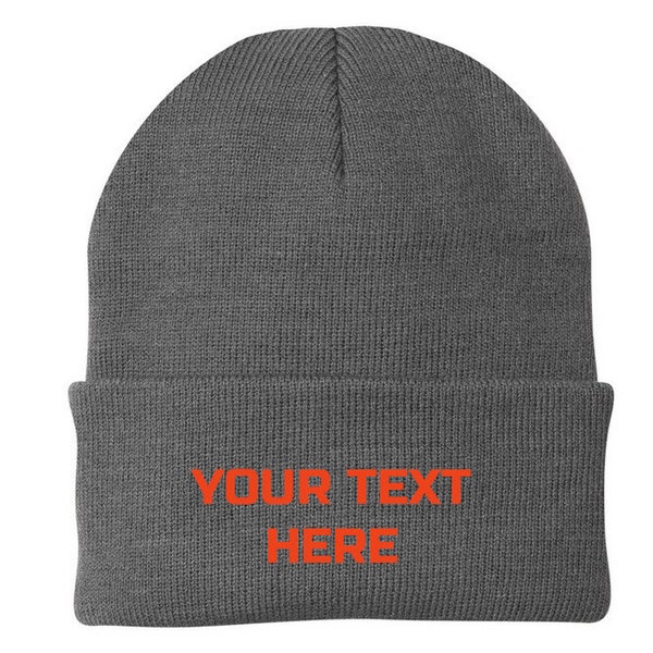 YOUR TEXT LOGO Beanie Embroidery Design Your Own Beanies Custom Logo Text Stitching
