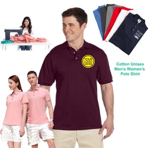 Elegant Cotton Polo Shirt with Exquisite Embroidery