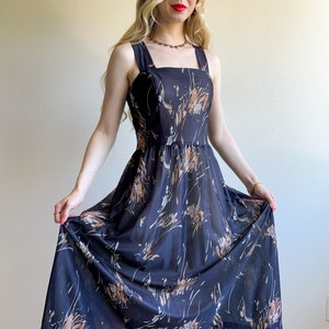 Vintage 1970s Black Tank Top Summer Dress (L/XL)