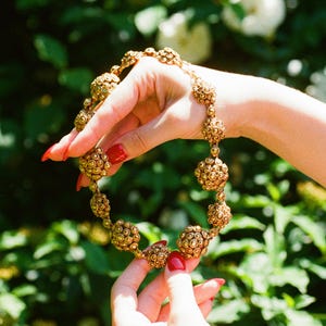 Vintage 1950s Circular Ornate Gold Choker Necklace