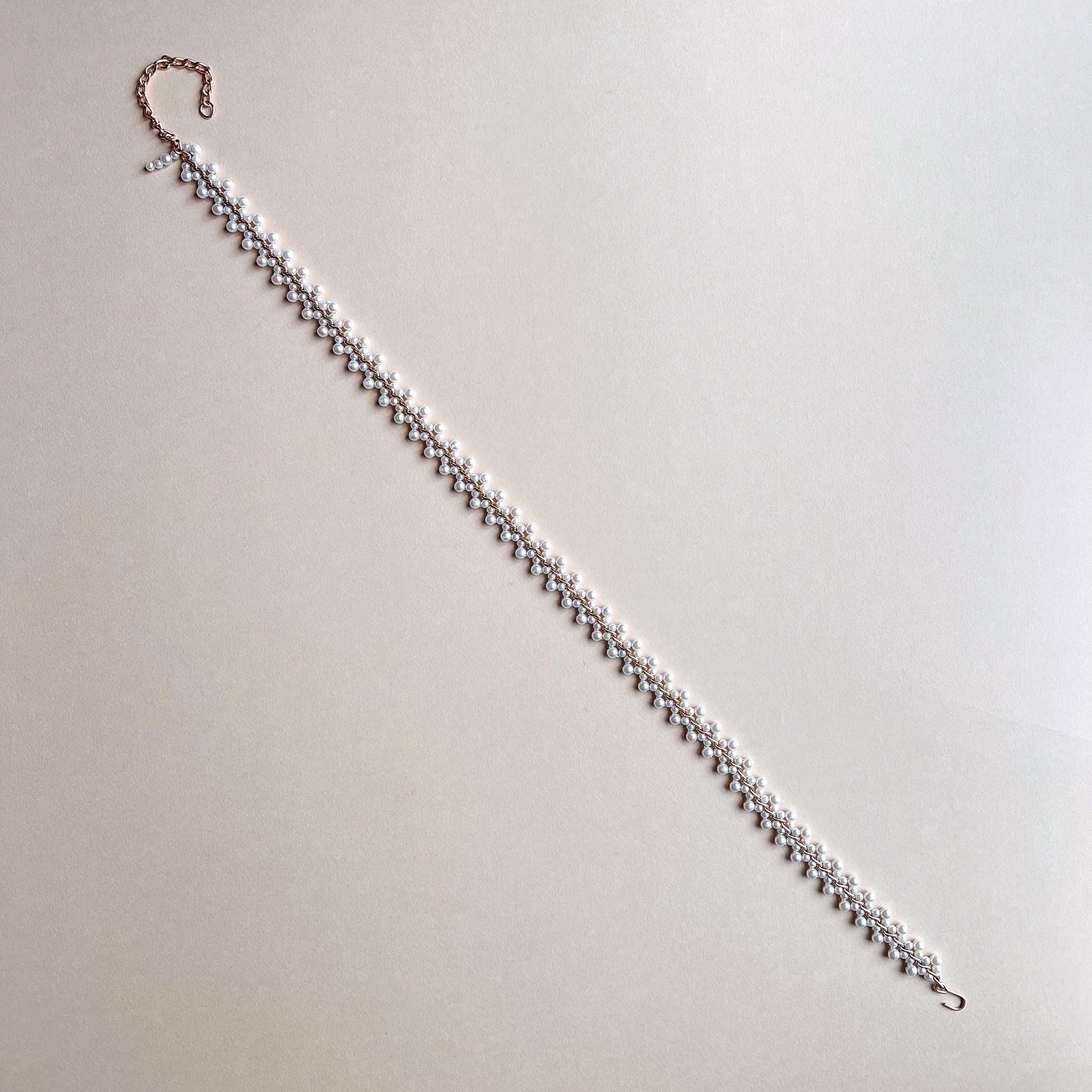 Stunning Vintage 1980s Faux Pearls Belt (M/L) Vintage 80s Light Blue + Faux Pearl Braided Cinch Belt - Etsy main image 4