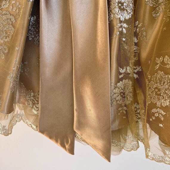 Vintage 1980s Gold Strapless Gunne Sax Mini Dress… - image 7