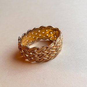 Gorgeous Vintage 1970s Golden Woven Cuff image 2