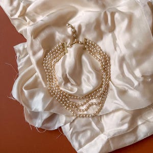 Vintage 1960s 4-Strand Pearl Choker Necklace
