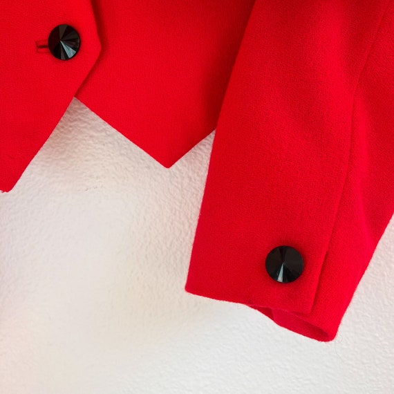 Vintage 1980s Neiman Marcus Bright Red Buttoned J… - image 8