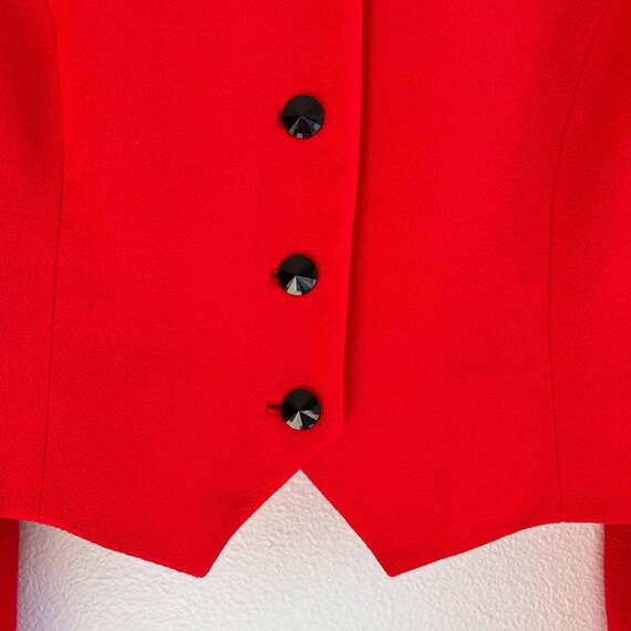 Vintage 1980s Neiman Marcus Bright Red Buttoned J… - image 7