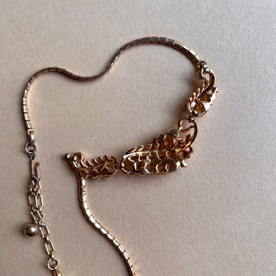 Vintage 1950s Pearls and Gold Swirls Choker Neckl… - image 7