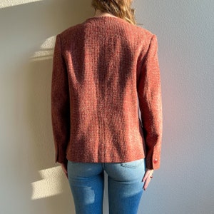 Vintage 1980s Red Double Breasted Wool Blazer M/L image 3