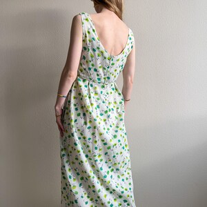 Vintage 1960s Dainty Green Flowers Summer Dress S image 4