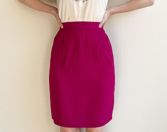 Falda lápiz vintage magenta de los años 90 (XS)