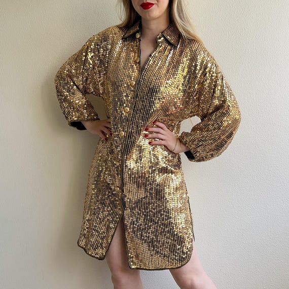 Fabulous Vintage 1980s Sparkling Gold Sequined Tunic (M/L) - Etsy