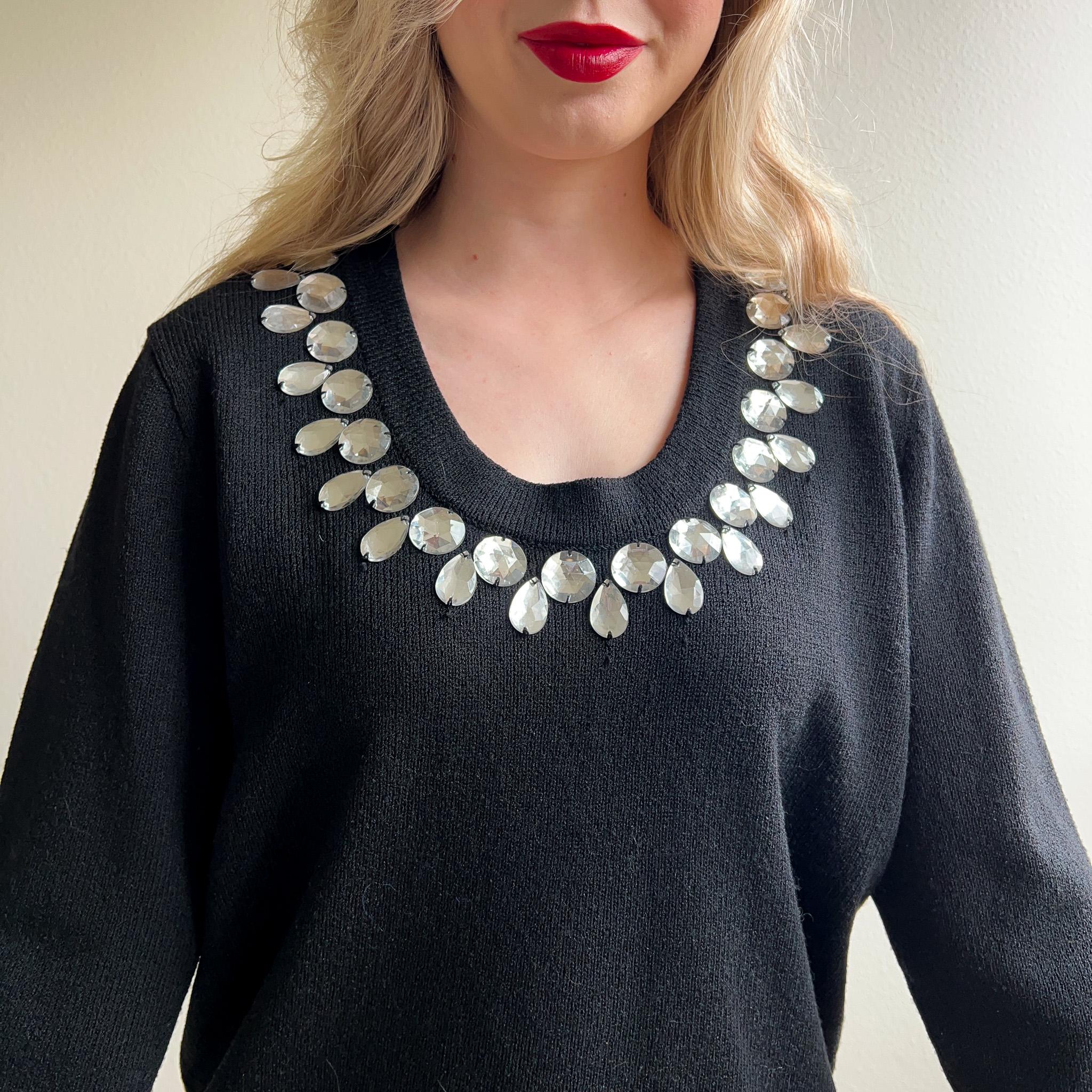 Banned Josie Cherries 60s Knitted Sweater Black main image 1