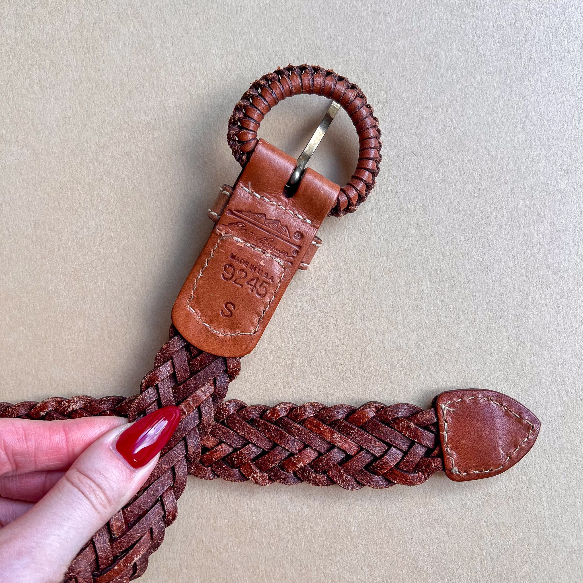 Vintage Eddie Bauer braided leather belt color brown Eddie Bauer Women main image 3