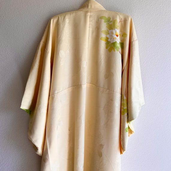 Women's Vintage Yellow Silk Kimono S/M