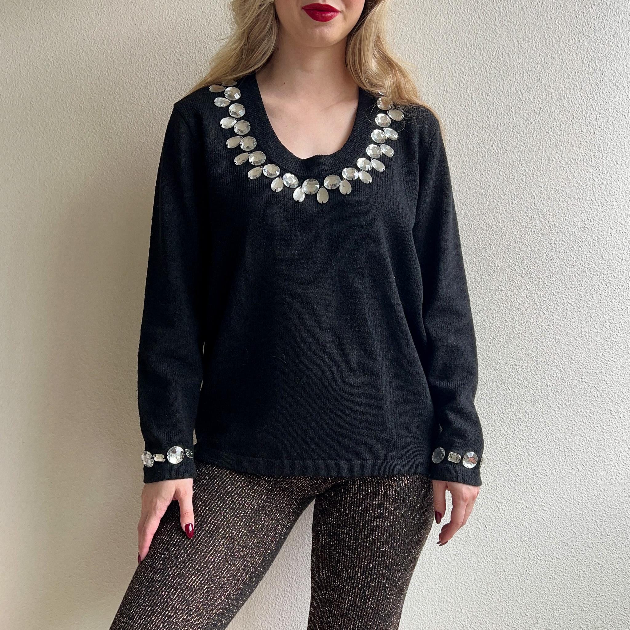 Banned Josie Cherries 60s Knitted Sweater Black main image 0