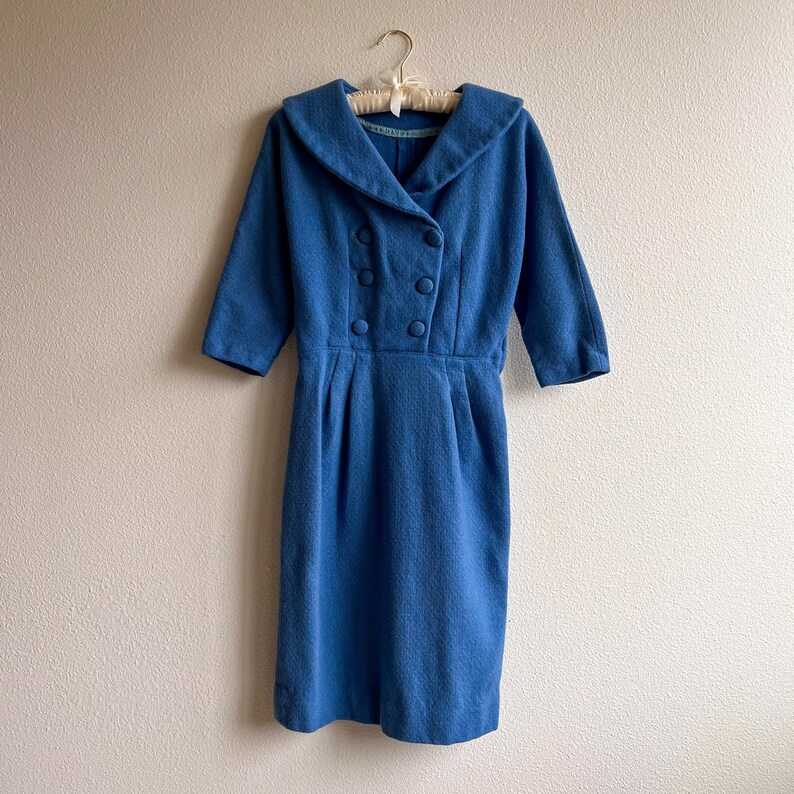 Vintage Blue Wool Dress