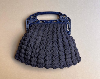 1940s Style Crocheted Handbag With Zip Closure - Etsy 日本
