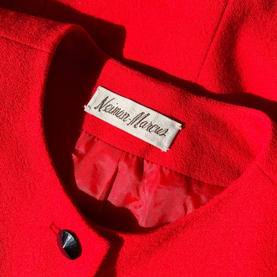 Vintage 1980s Neiman Marcus Bright Red Buttoned J… - image 10