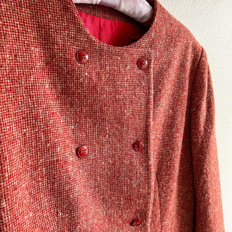 Vintage 1980s Red Double Breasted Wool Blazer M/L image 6