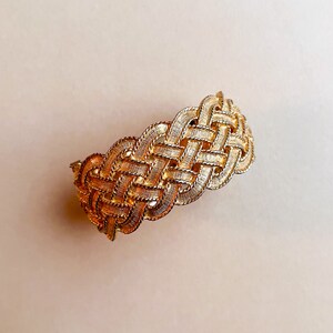 Gorgeous Vintage 1970s Golden Woven Cuff image 7