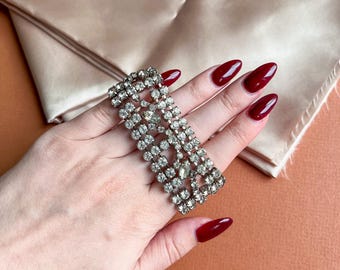 Large Vintage 1950s Sparkling Rhinestone Bracelet