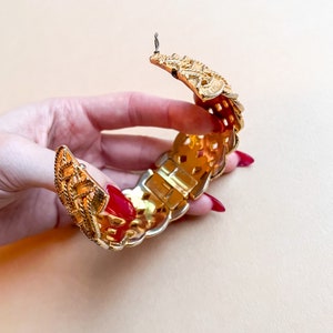 Gorgeous Vintage 1970s Golden Woven Cuff image 5