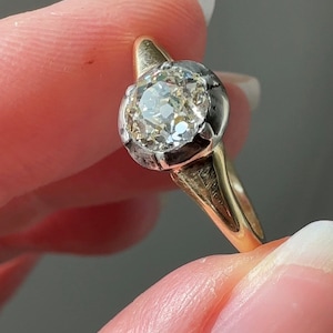 Georgian Old Mine Cut Solitaire Diamond Ring