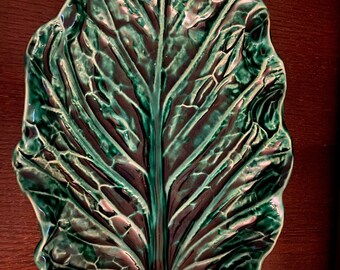 Vintage Cabbage Leaf Dish